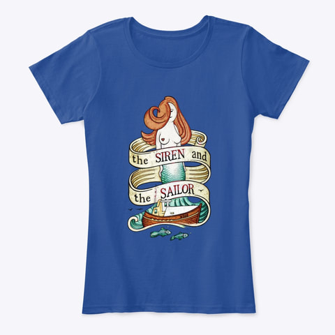the siren and the sailor old rope salvage logo tee shirt