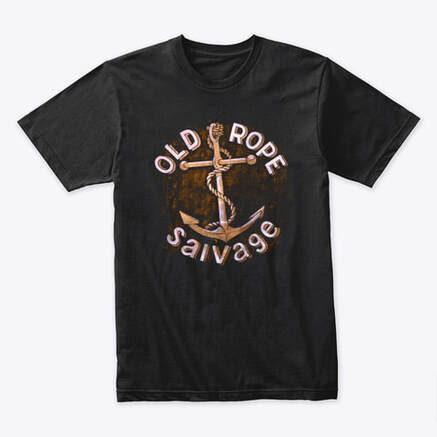 Old Rope Salvage patina logo tee shirt in classic black