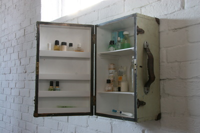 Upcycled vintage suitcase wall cabinet ...