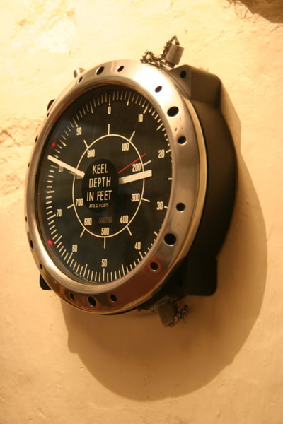 Vintage Submarine Depth Gauge becomes a wall clock