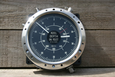 Vintage Submarine Depth Gauge becomes a wall clock