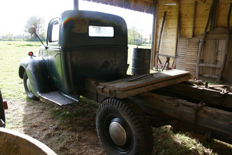 1941 old Ford pick-up truck in barn
