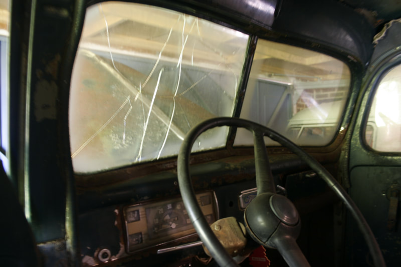 Old 1941 Ford pick-up truck interior