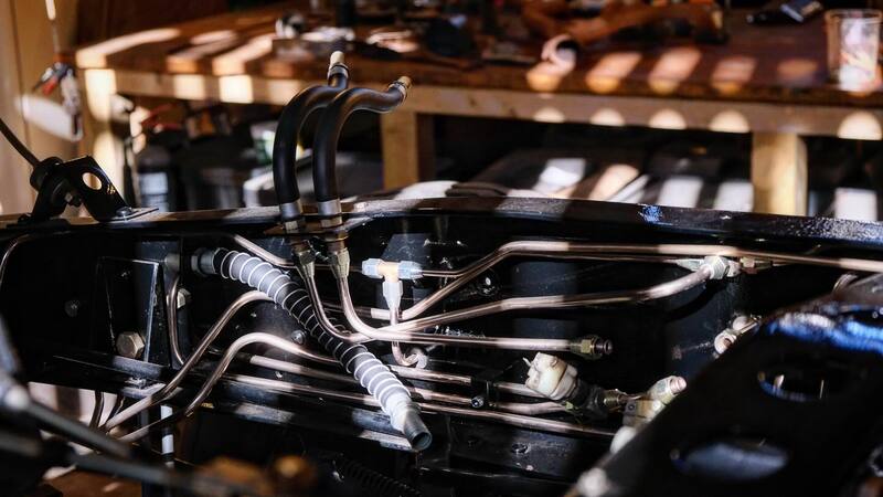 New metal brake lines on a Bedford truck