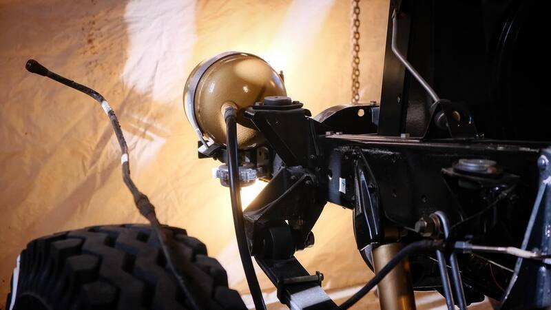 Restored air compressor on a Bedford truck