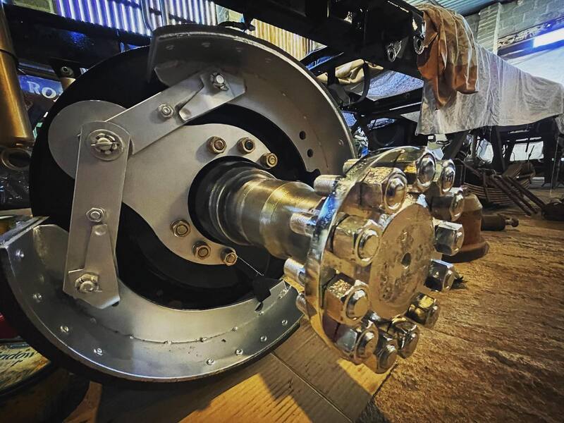 Bedford truck wheel restoration in progress