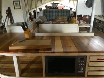 Interior of a houseboat