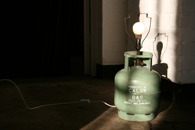 Upcycled vintage calor gas bottle / Lamp