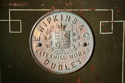 Detail of vintage safe