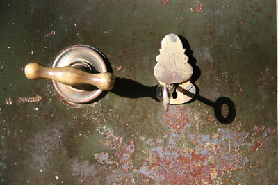 Detail of vintage safe